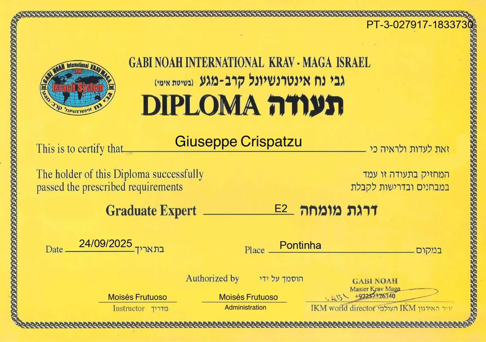 Diploma Graduate Expert E2 - Giuseppe Crispatzu